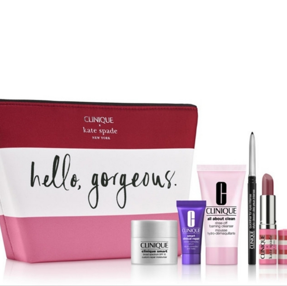 Clinique x Kate spade makeup bag set